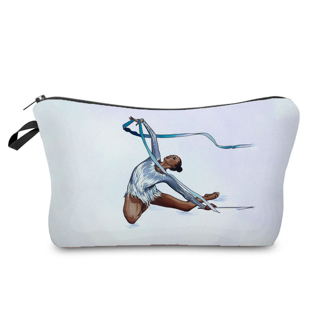New Wholesale Gymnastics Girl Print Makeup Bag, Sports Style Cosmetic Storage Bag, Fashionable Hand-Held Women's Bag