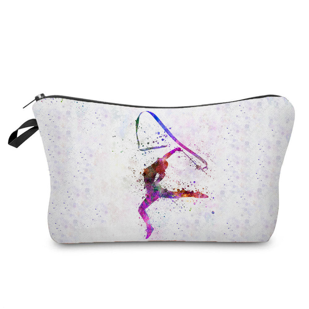 New Wholesale Gymnastics Girl Print Makeup Bag, Sports Style Cosmetic Storage Bag, Fashionable Hand-Held Women's Bag
