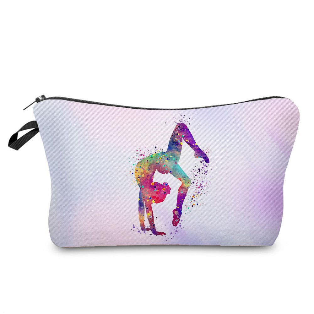 New Wholesale Gymnastics Girl Print Makeup Bag, Sports Style Cosmetic Storage Bag, Fashionable Hand-Held Women's Bag