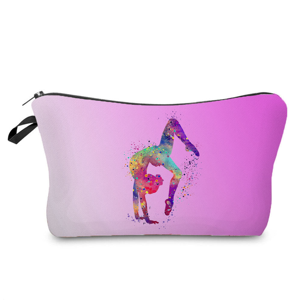 New Wholesale Gymnastics Girl Print Makeup Bag, Sports Style Cosmetic Storage Bag, Fashionable Hand-Held Women's Bag