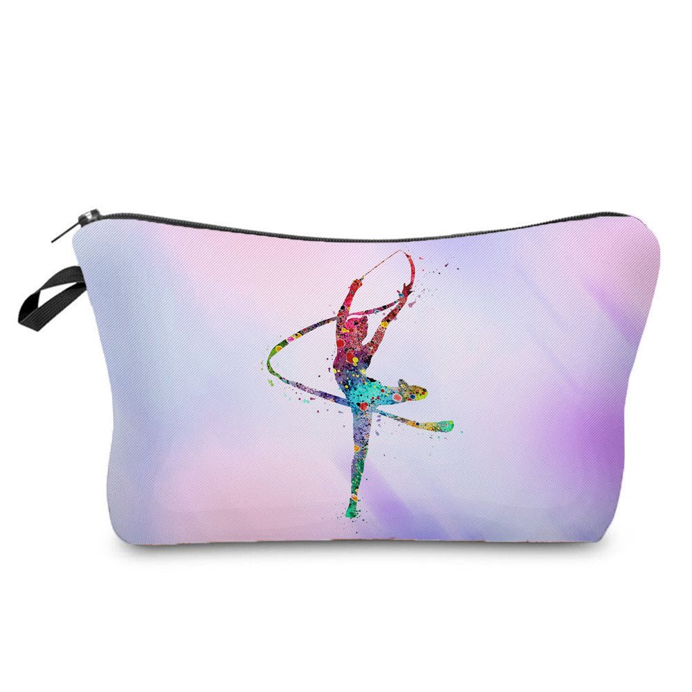 New Wholesale Gymnastics Girl Print Makeup Bag, Sports Style Cosmetic Storage Bag, Fashionable Hand-Held Women's Bag